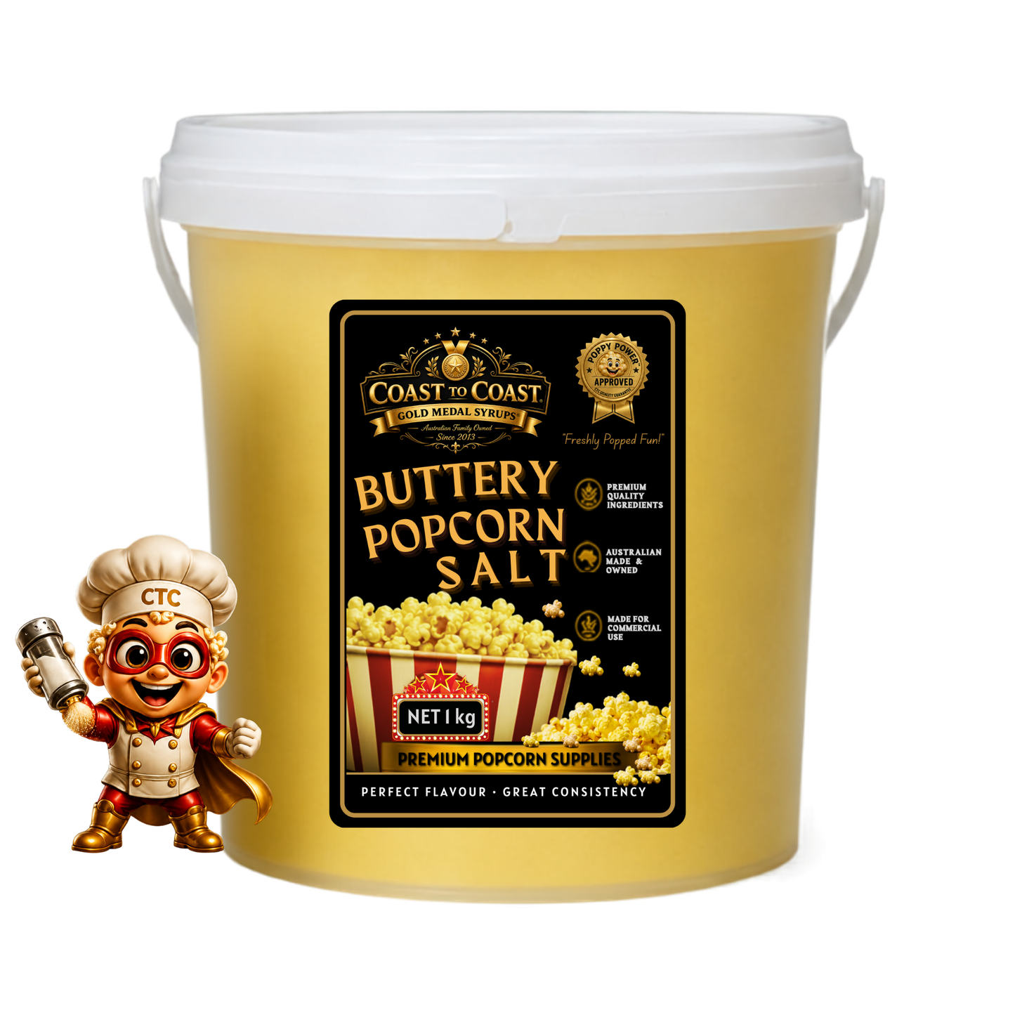 🧂 Buttery Popcorn Salt 1kg - Coast to Coast Gold Medal Syrups®