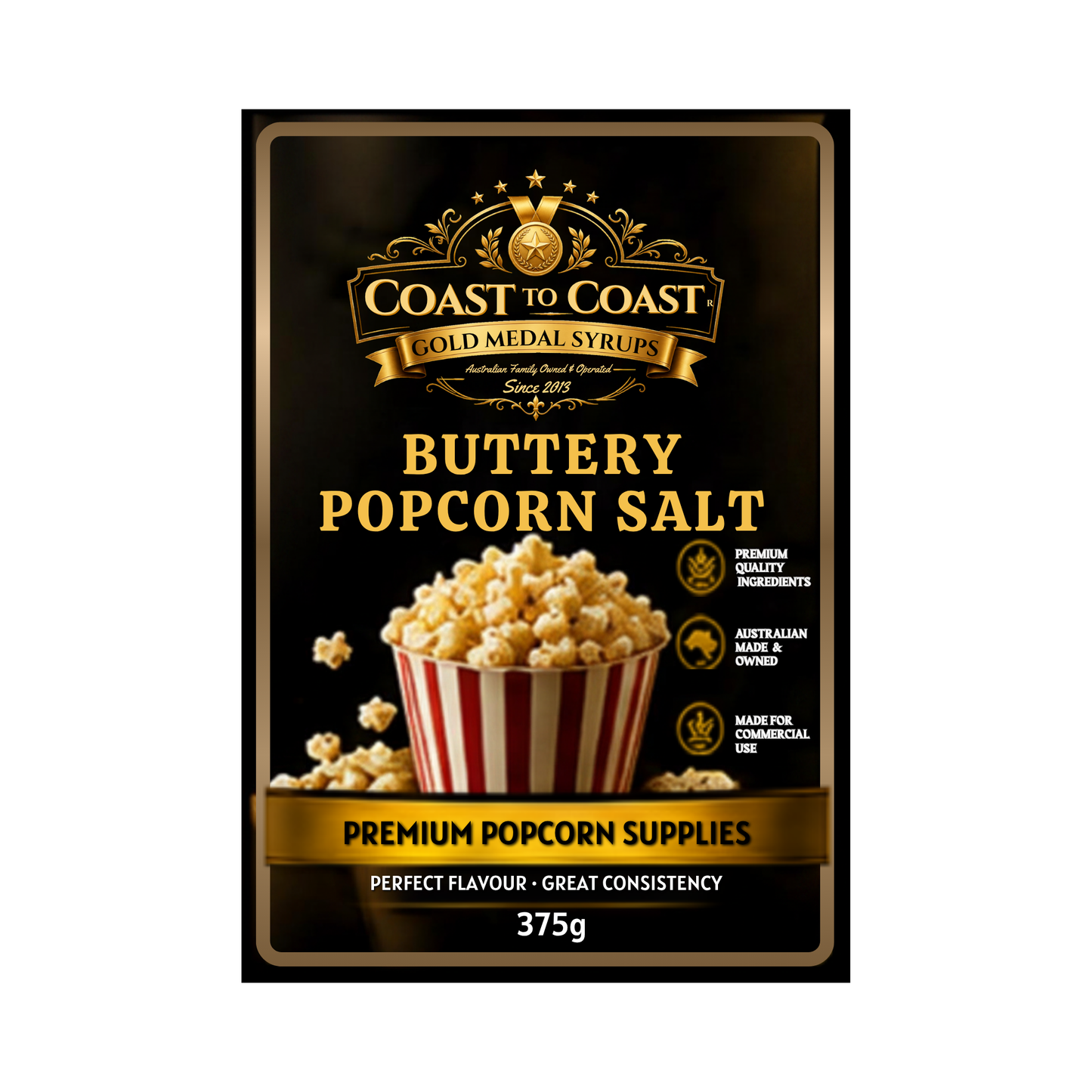 🧂 Buttery Popcorn Salt 375g - Coast to Coast Gold Medal Syrups®