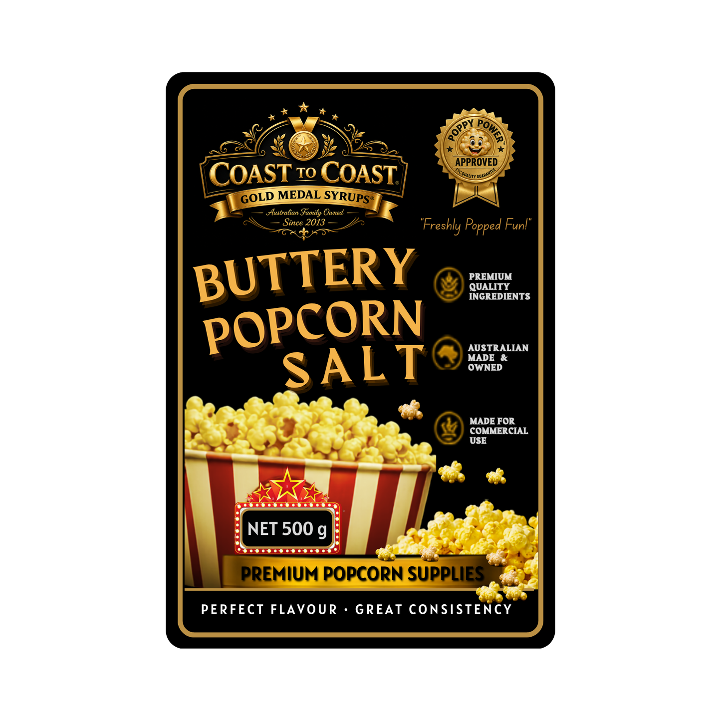 🧂 Buttery Popcorn Salt 500g - Coast to Coast Gold Medal Syrups®