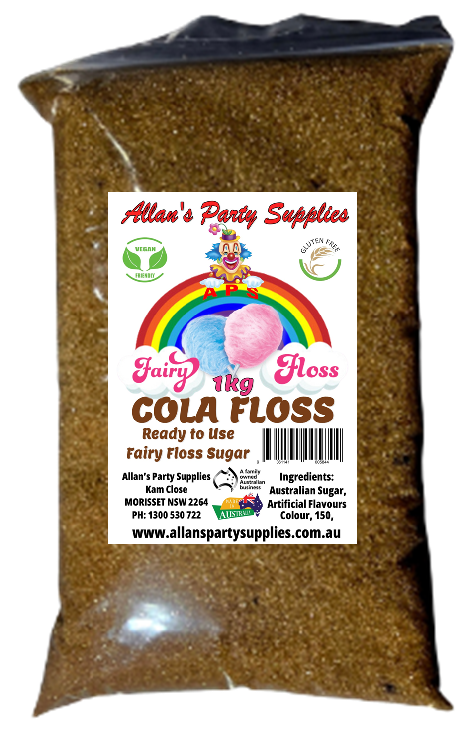 #3 APS, Premium Fairy Floss Sugar Ready to use FAIRY FLOSS 1kg SEALED BAG 35 Plus Flavours