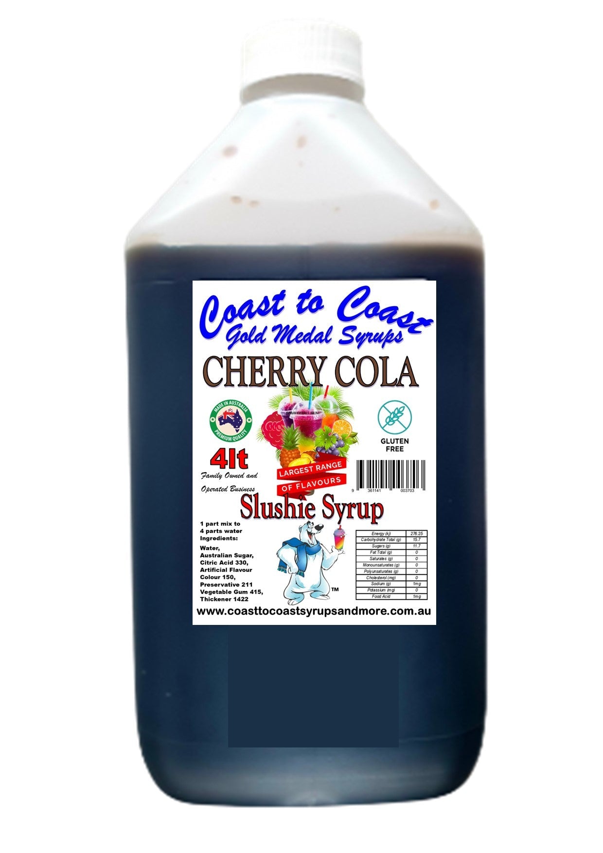 #3 Coast to Coast Gold Medal Syrups®, 4ltr, Premium Slushie Syrup