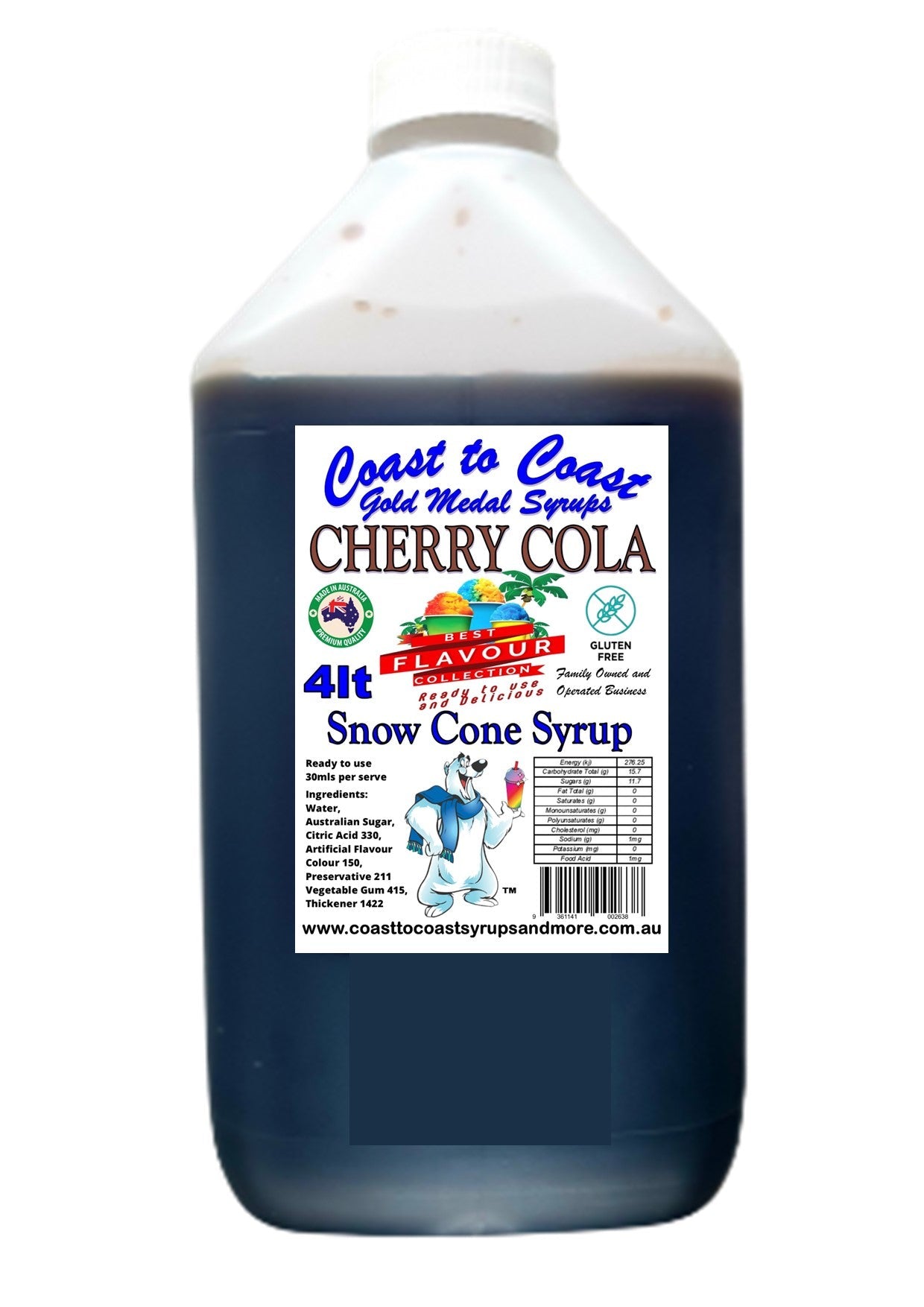 #6 Coast to Coast Gold Medal Syrup®, Premium Snow Cone Syrup 4ltr