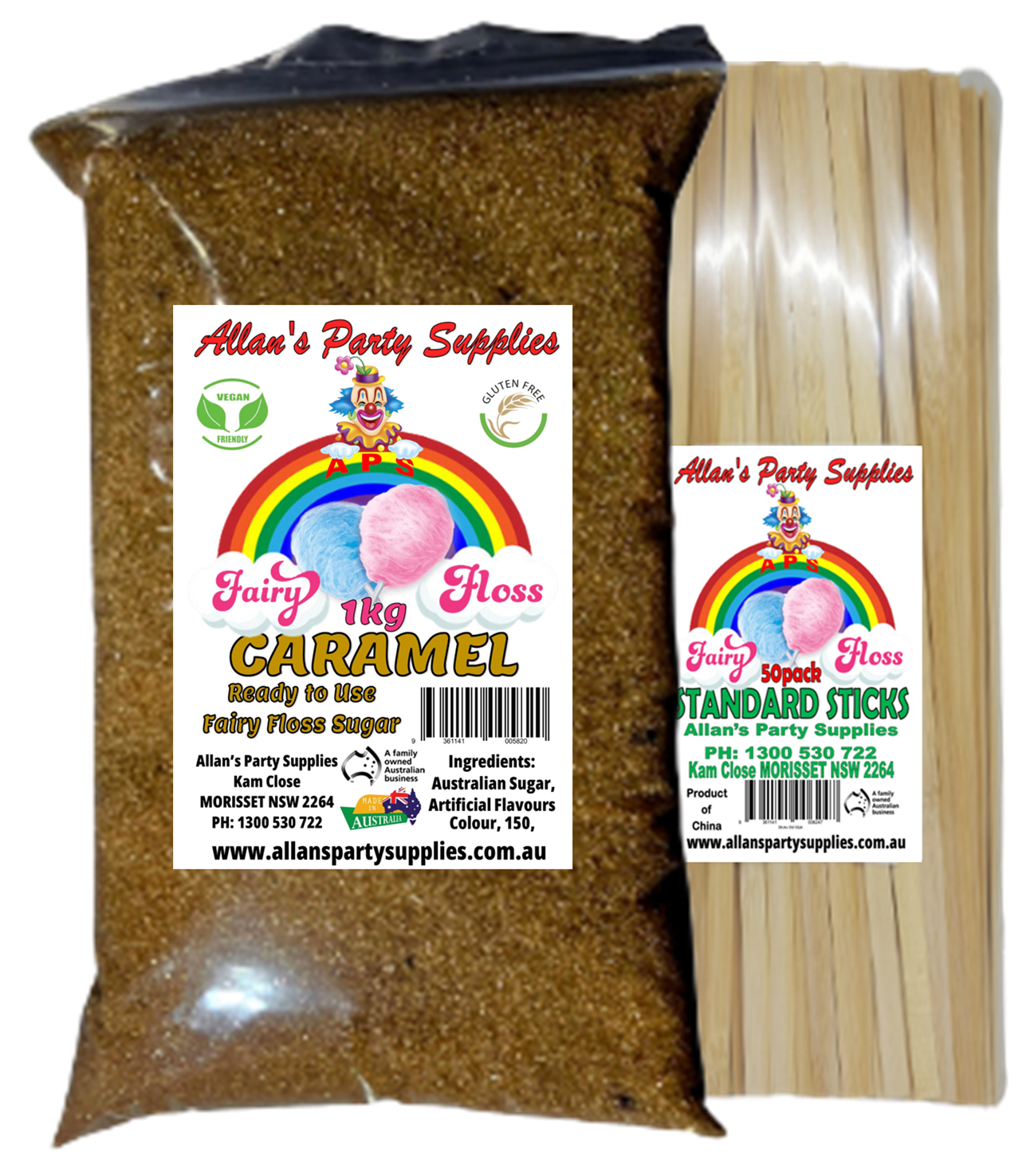 #3 APS, Fairy Floss Sugar & Sticks 50 Serve Kit, Vanilla Pink, With Over 35plus Flavours