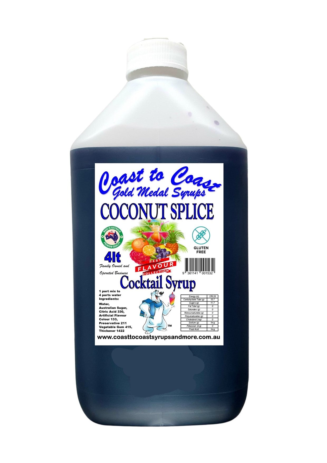 #4 Coast to Coast Gold Medal Syrups®, 4ltr, Premium Cocktail Syrups