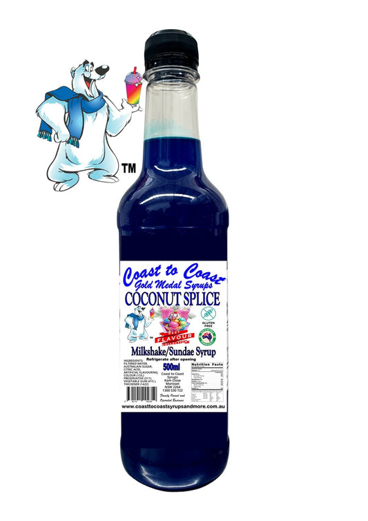#1 Coconut Splice, Milkshake/Sundae toppings 500ml, Coast to Coast Gold Medal Syrups®