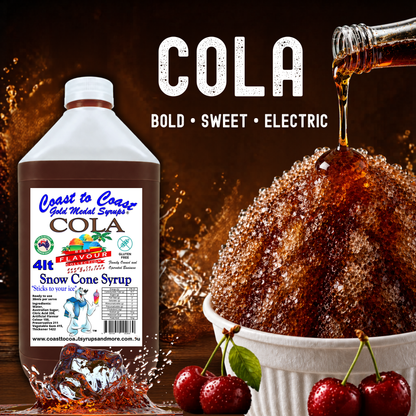 6 Cola Snow Cone Syrup, 4Ltr, Premium Ice Syrup, Coast to Coast Gold Medal Syrups®