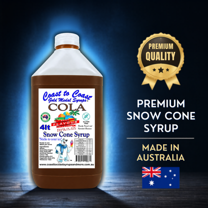6 Cola Snow Cone Syrup, 4Ltr, Premium Ice Syrup, Coast to Coast Gold Medal Syrups®