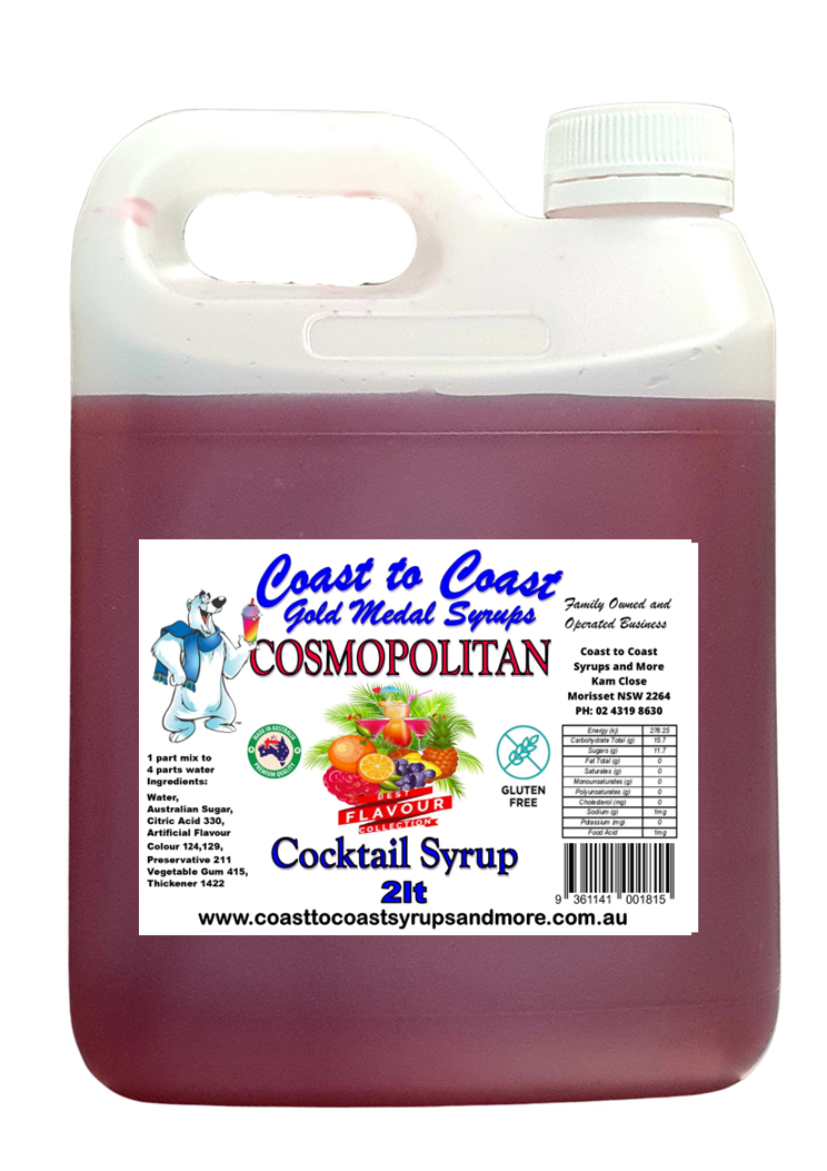 #2 Coast to Coast Gold Medal Syrups®, 2ltr, Premium Cocktail Syrups.