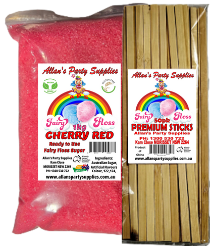 #3 APS, Fairy Floss Sugar & Sticks 50 Serve Kit, Vanilla Pink, With Over 35plus Flavours