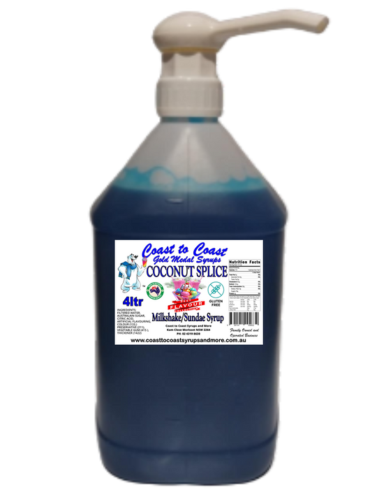 #4 Coconut Splice, Milkshake/Sundae Toppings 4ltr with pump, Coast to Coast Gold Medal Syrups®