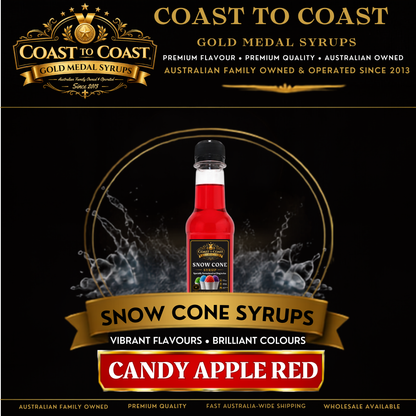 Candy Apple Red Snow Cone Syrups 250ml - Coast to Coast Gold Medal Syrups®