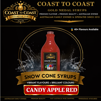 Candy Apple Red Snow Cone Syrups 2ltr - Coast to Coast Gold Medal Syrups®