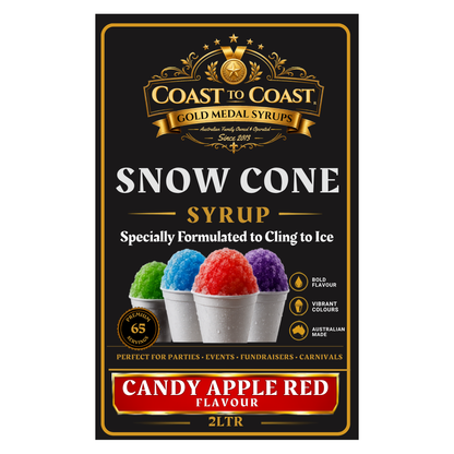 Candy Apple Red Snow Cone Syrups 2ltr - Coast to Coast Gold Medal Syrups®