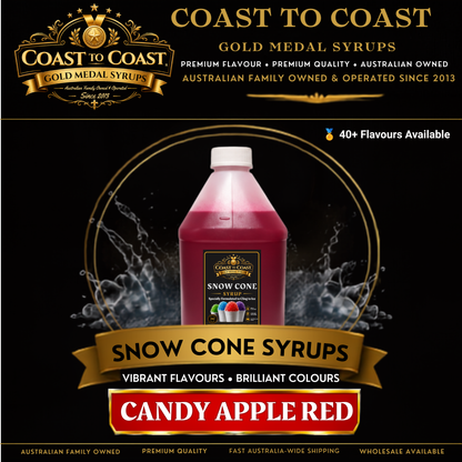 Candy Apple Red Snow Cone Syrups 4ltr - Coast to Coast Gold Medal Syrups®