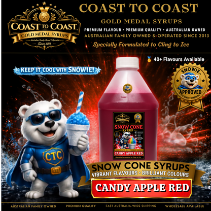 Candy Apple Red Snow Cone Syrups 4ltr - Coast to Coast Gold Medal Syrups®