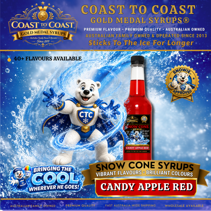 Candy Apple Red Snow Cone Syrups 750ml - Coast to Coast Gold Medal Syrups®