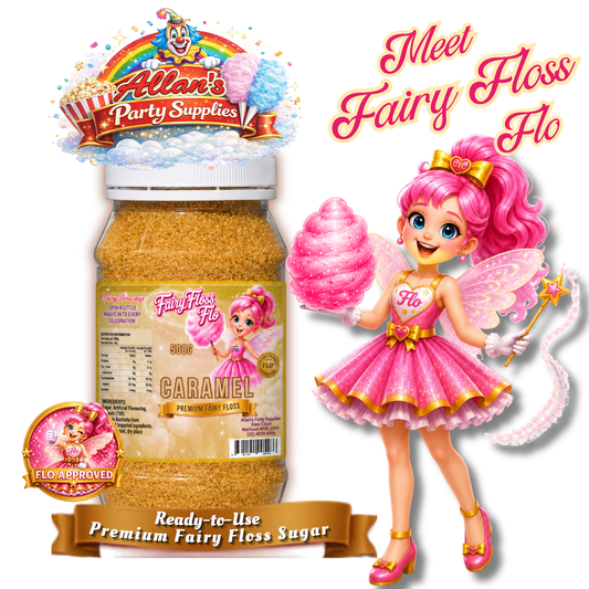 Caramel Fairy Floss Sugar – 500g Jar - Allan's Party Supplies