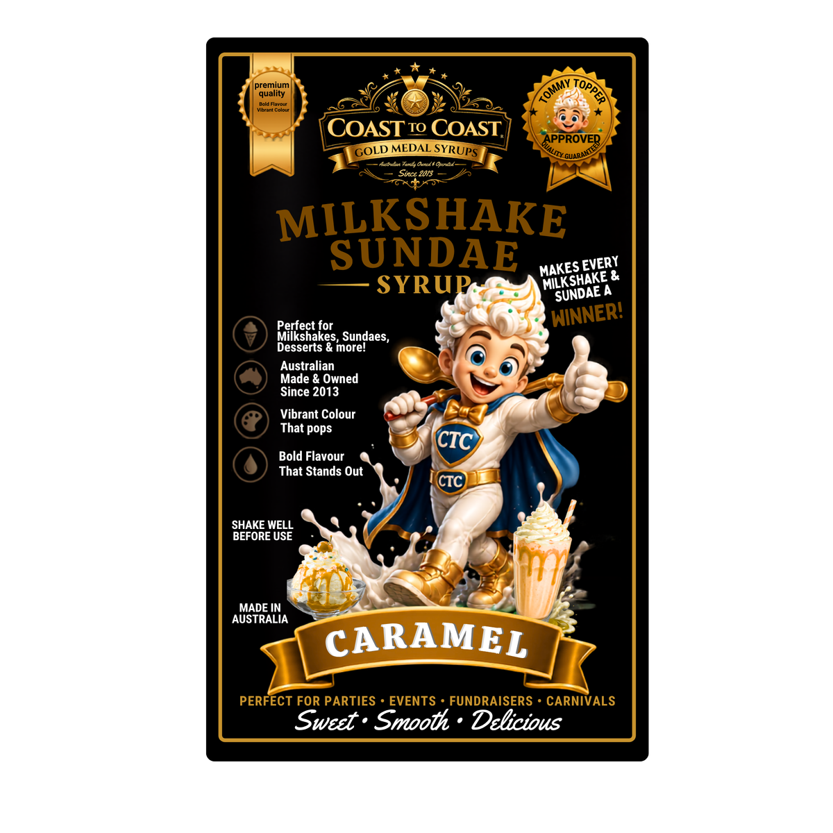 Caramel, Milkshake-Sundae toppings 4ltr - Coast to Coast Gold Medal Syrups®