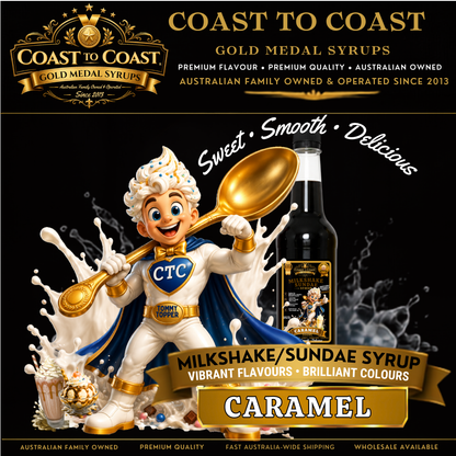Caramel, Milkshake/Sundae toppings 500ml - Coast to Coast Gold Medal Syrups®