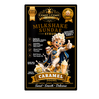 Caramel, Milkshake/Sundae toppings 500ml - Coast to Coast Gold Medal Syrups®