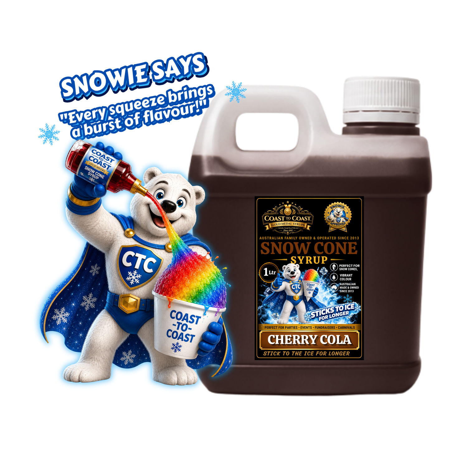 Cherry Cola Snow Cone Syrups 1ltr - Coast to Coast Gold Medal Syrups®