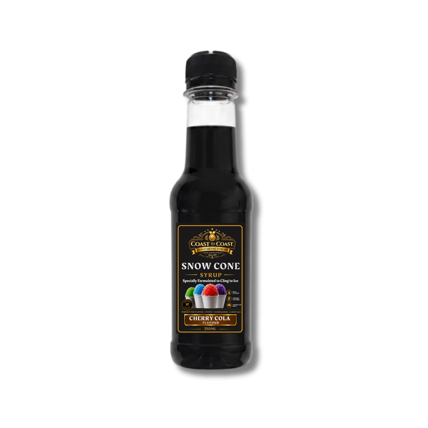 Cherry Cola Snow Cone Syrups 250ml - Coast to Coast Gold Medal Syrups®