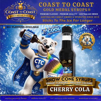 Cherry Cola Snow Cone Syrups 250ml - Coast to Coast Gold Medal Syrups®