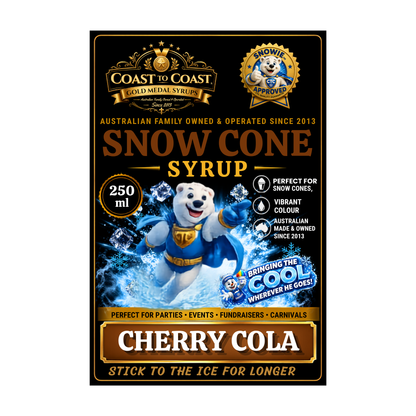 Cherry Cola Snow Cone Syrups 250ml - Coast to Coast Gold Medal Syrups®