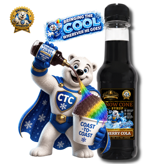 Cherry Cola Snow Cone Syrups 250ml - Coast to Coast Gold Medal Syrups®