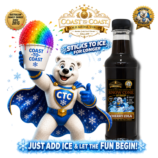 Cherry Cola Snow Cone Syrups 375ml - Coast to Coast Gold Medal Syrups®