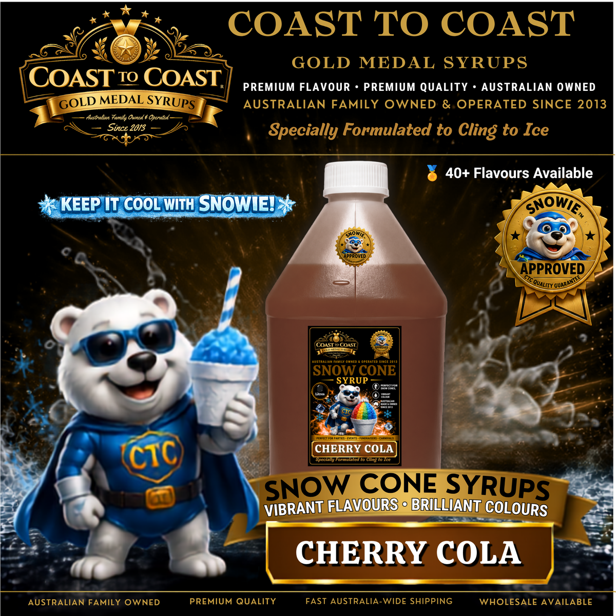 Cherry Cola Snow Cone Syrups 4ltr - Coast to Coast Gold Medal Syrups®