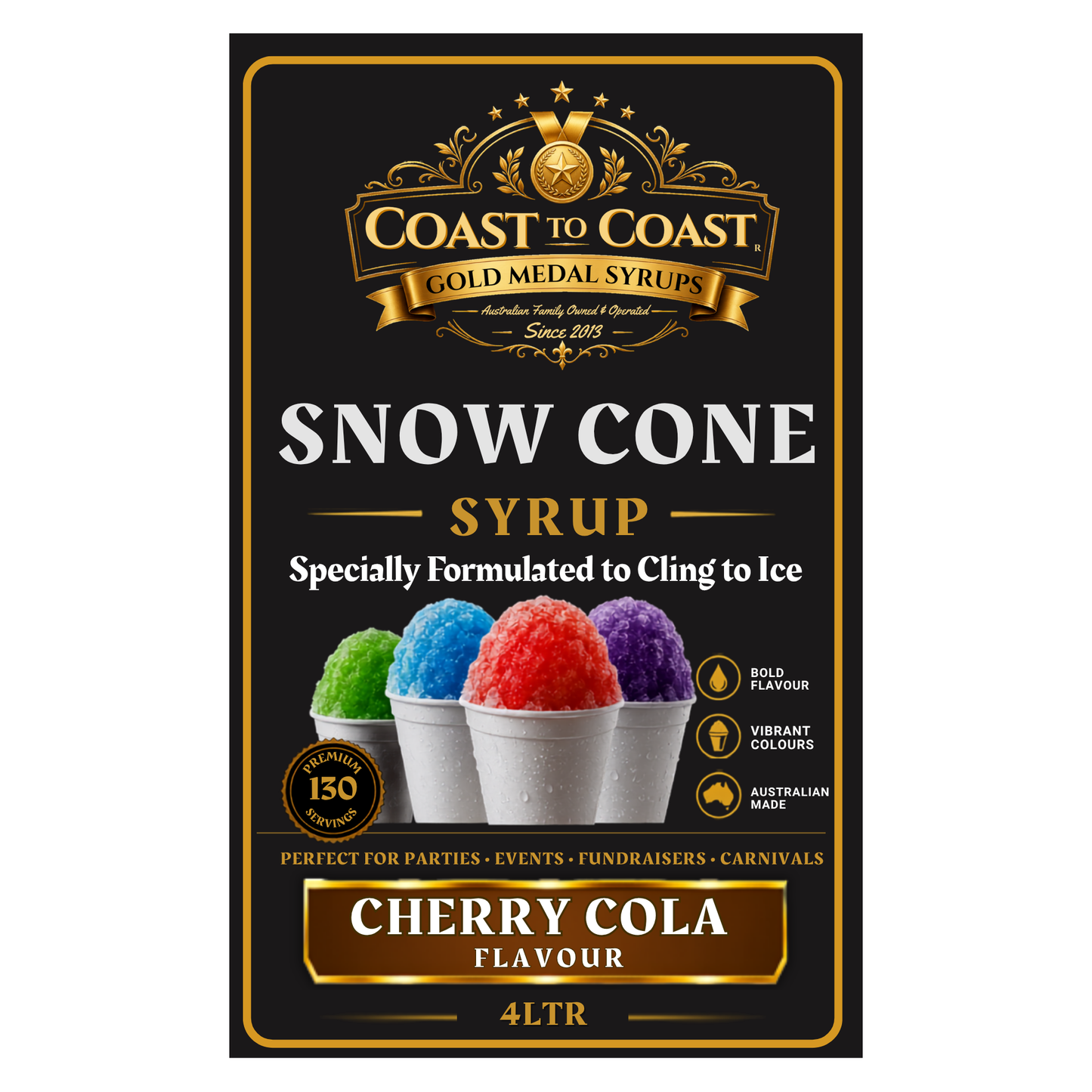 Cherry Cola Snow Cone Syrups 4ltr - Coast to Coast Gold Medal Syrups®
