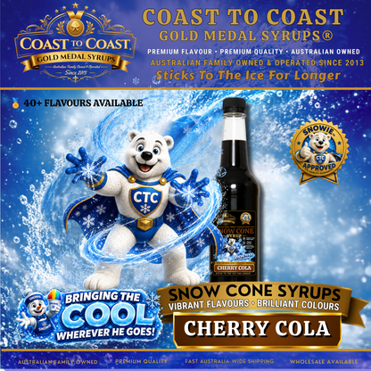 Cherry Cola Snow Cone Syrups 750ml - Coast to Coast Gold Medal Syrups®