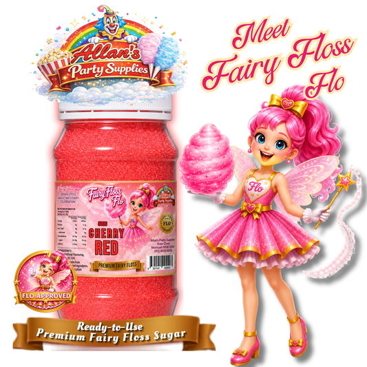 Cherry Red Fairy Floss Sugar – 500g Jar - Allan's Party Supplies