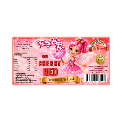 Cherry Red Fairy Floss Sugar – 500g Jar - Allan's Party Supplies