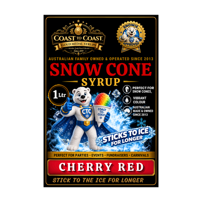 Cherry Red Snow Cone Syrups 1ltr - Coast to Coast Gold Medal Syrups®