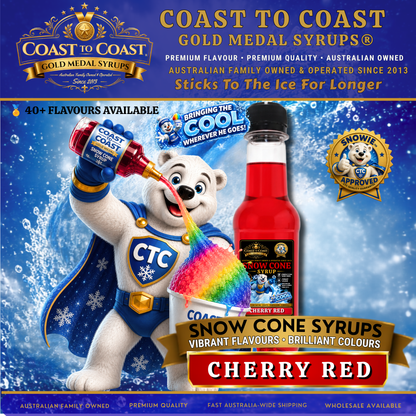 Cherry Red Snow Cone Syrups 250ml - Coast to Coast Gold Medal Syrups®