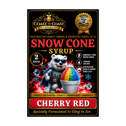 Cherry Red Snow Cone Syrups 2ltr - Coast to Coast Gold Medal Syrups®