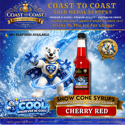 Cherry Red Snow Cone Syrups 750ml - Coast to Coast Gold Medal Syrups®