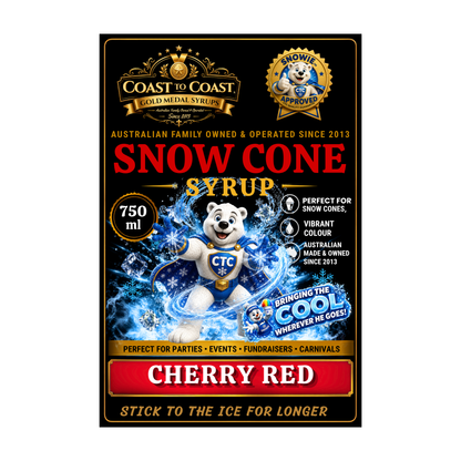 Cherry Red Snow Cone Syrups 750ml - Coast to Coast Gold Medal Syrups®