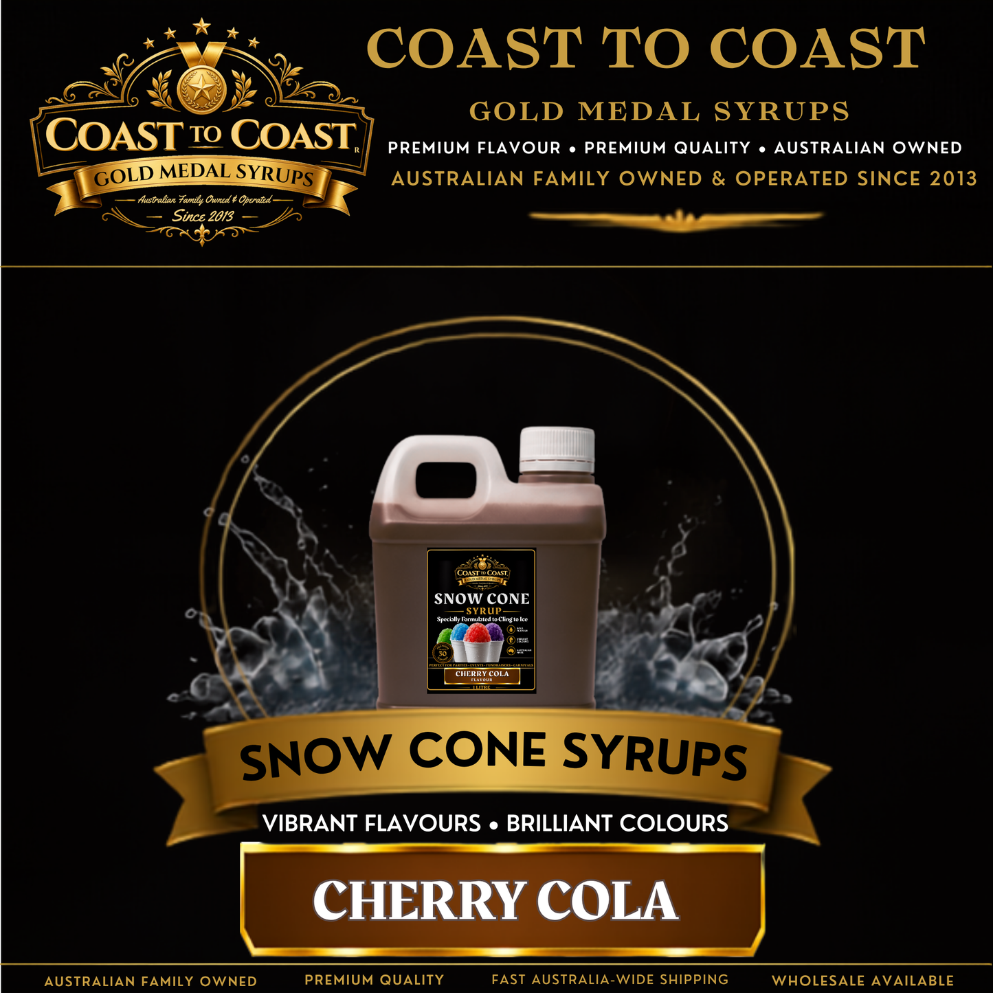 Cherry Cola Snow Cone Syrups 1ltr - Coast to Coast Gold Medal Syrups®