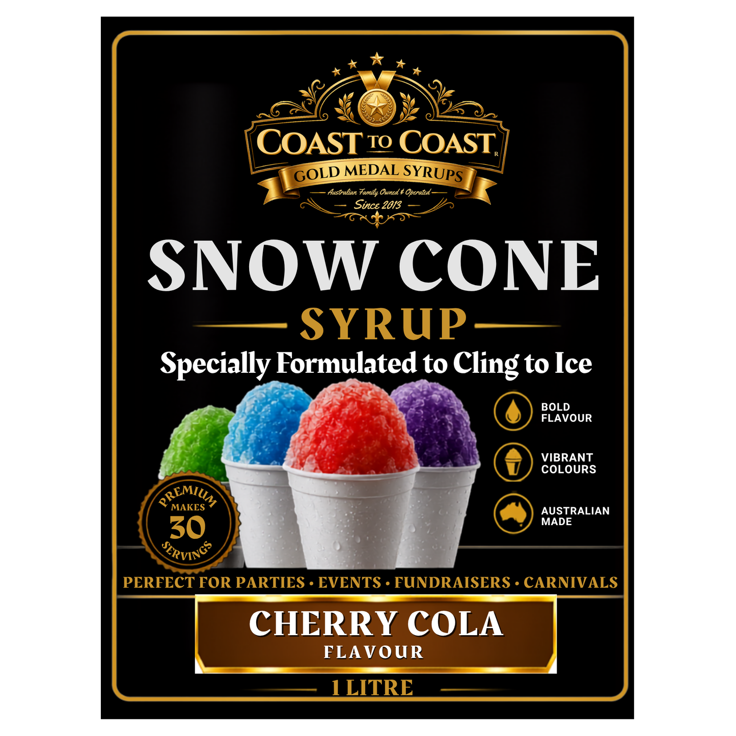 Cherry Cola Snow Cone Syrups 1ltr - Coast to Coast Gold Medal Syrups®