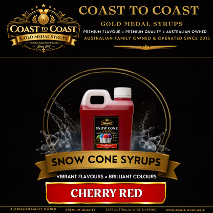 Cherry Red Snow Cone Syrups 1ltr - Coast to Coast Gold Medal Syrups®