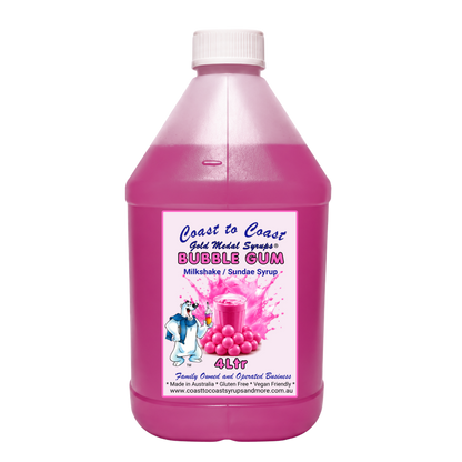 #4 Pink Bubble Gum, Milkshake/Sundae Toppings 4ltr, Coast to Coast Gold Medal Syrups®