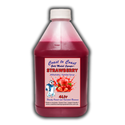 #4 Strawberry, Milkshake/Sundae Toppings 4ltr, Coast to Coast Gold Medal Syrups®