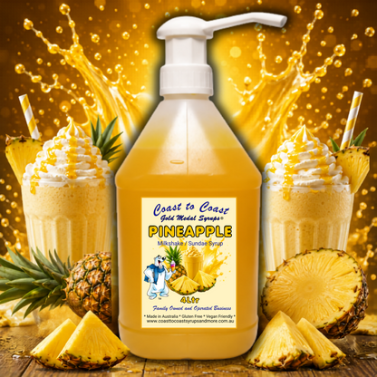 #4 Pineapple, Milkshake/Sundae Toppings 4ltr with pump, Coast to Coast Gold Medal Syrups®