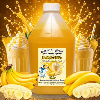 #4 Banana, Milkshake/Sundae toppings 4ltr, Coast to Coast Gold Medal Syrups®