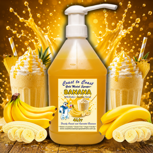 #4 Banana, Milkshake/Sundae toppings 4ltr with pump, Coast to Coast Gold Medal Syrups®