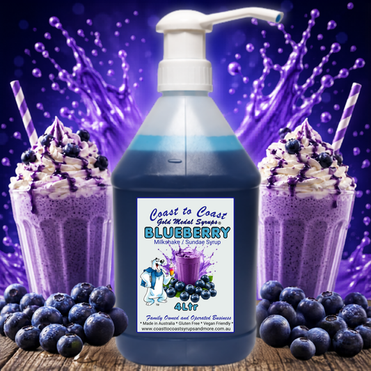 #4 Blueberry, Milkshake/Sundae Toppings 4ltr with pump, Coast to Coast Gold Medal Syrups®