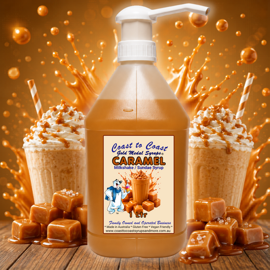 #4 Caramel, Milkshake/Sundae toppings 4ltr with Pump, Coast to Coast Gold Medal Syrups®